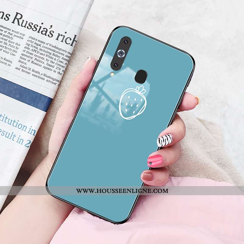 Coque Samsung Galaxy A8s Verre Rouge Téléphone Portable Étui Étoile Difficile