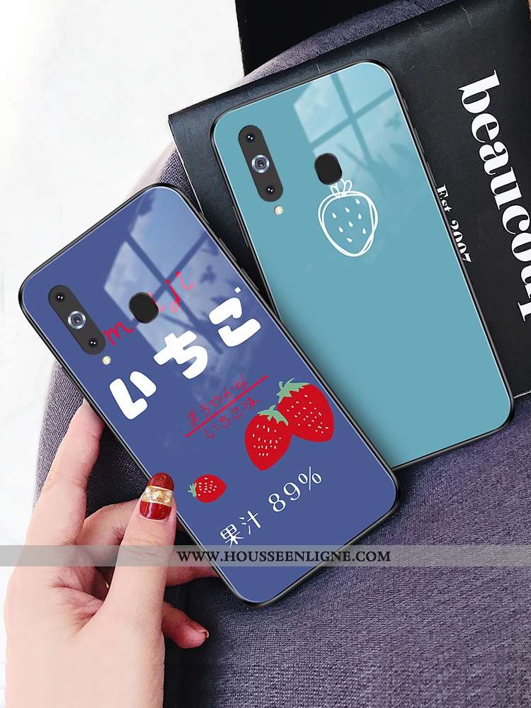 Coque Samsung Galaxy A8s Verre Rouge Téléphone Portable Étui Étoile Difficile