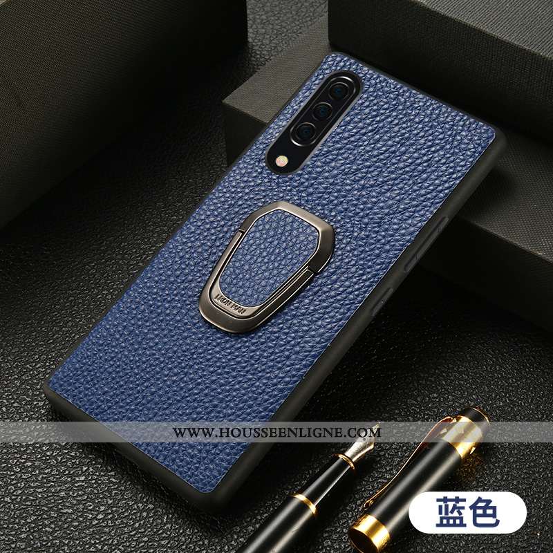 Coque Samsung Galaxy A90 5g Cuir Véritable Cuir Anneau Business Incassable Tout Compris Étoile Rouge