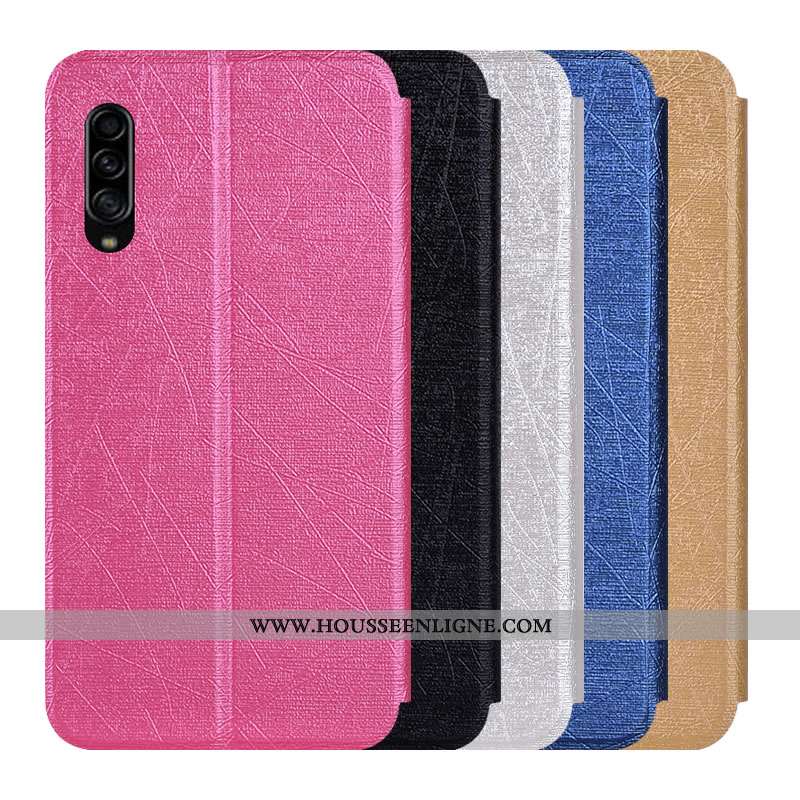Coque Samsung Galaxy A90 5g Protection Cuir Incassable Étui Étoile Fluide Doux Rose