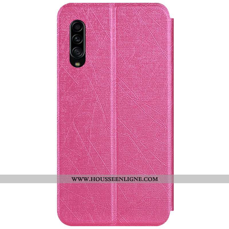 Coque Samsung Galaxy A90 5g Protection Cuir Incassable Étui Étoile Fluide Doux Rose