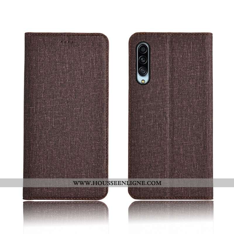 Coque Samsung Galaxy A90 5g Protection Délavé En Daim Étui Bleu Silicone Incassable Cuir