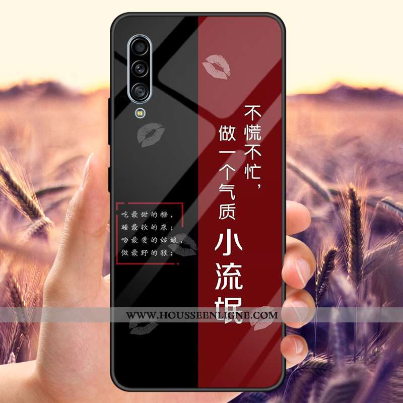 Coque Samsung Galaxy A90 5g Verre Miroir Personnalisé Tout Compris Tempérer Bleu Marin Bleu Foncé
