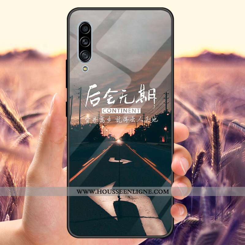 Coque Samsung Galaxy A90 5g Verre Miroir Personnalisé Tout Compris Tempérer Bleu Marin Bleu Foncé