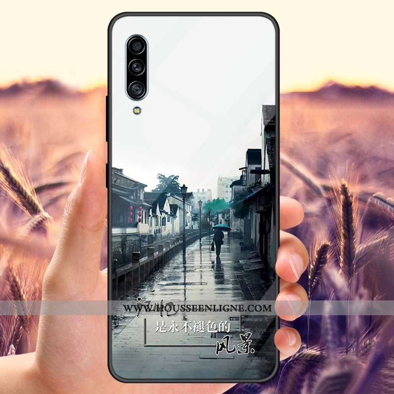 Coque Samsung Galaxy A90 5g Verre Miroir Personnalisé Tout Compris Tempérer Bleu Marin Bleu Foncé