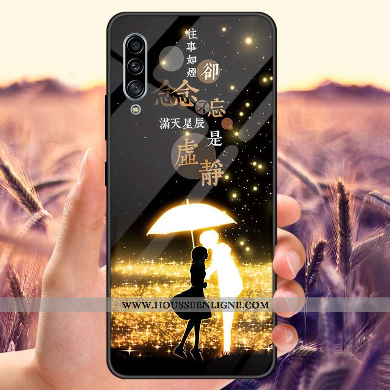 Coque Samsung Galaxy A90 5g Verre Miroir Personnalisé Tout Compris Tempérer Bleu Marin Bleu Foncé