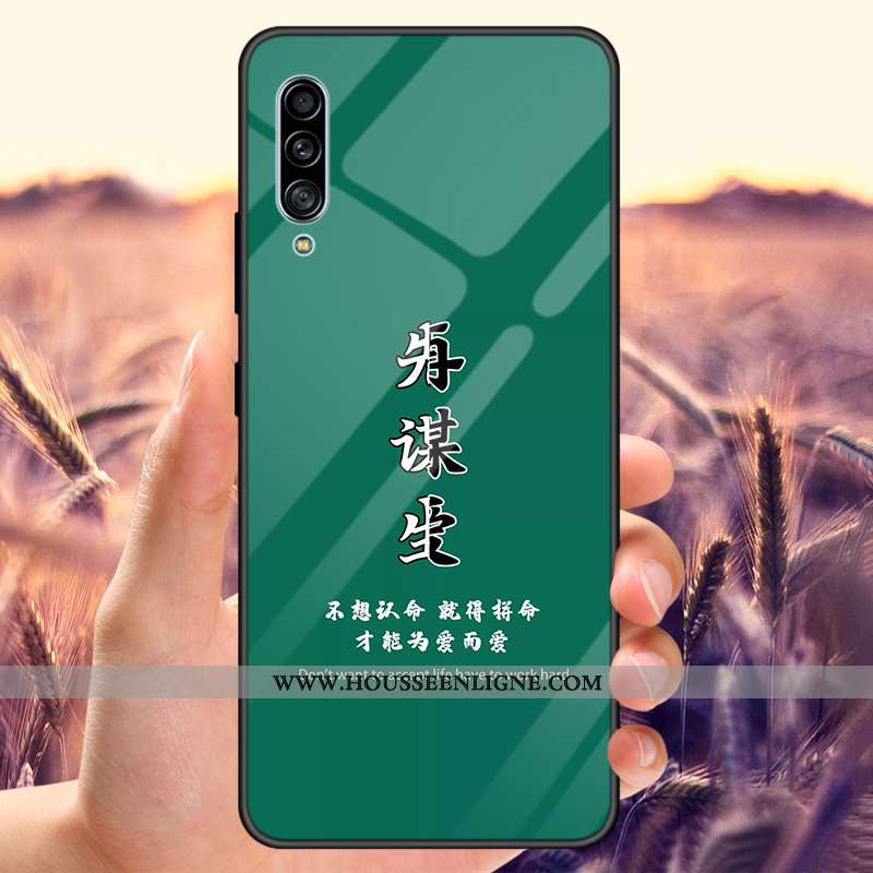 Coque Samsung Galaxy A90 5g Verre Miroir Personnalisé Tout Compris Tempérer Bleu Marin Bleu Foncé