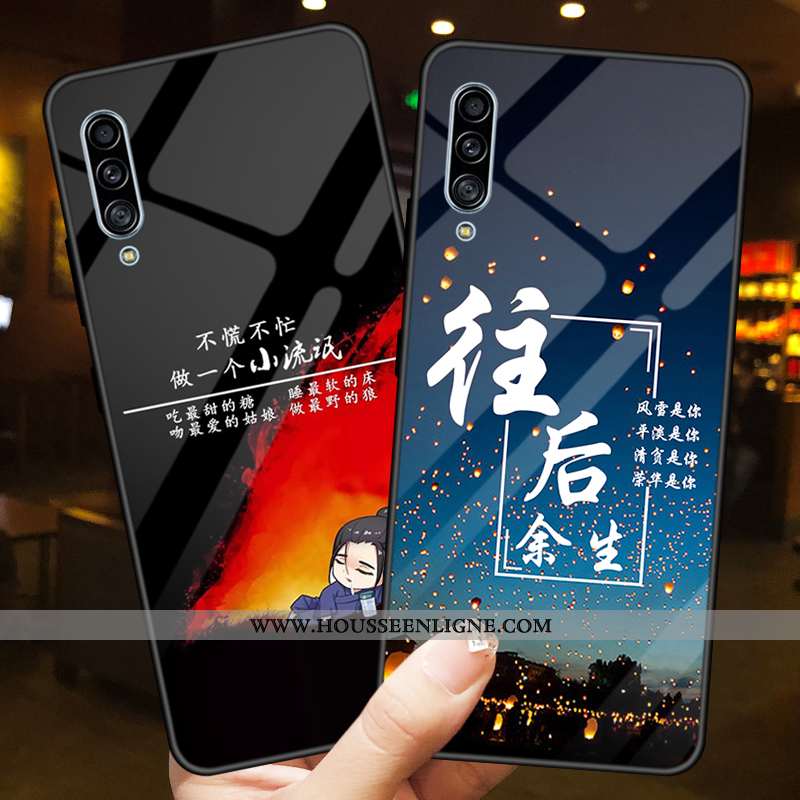 Coque Samsung Galaxy A90 5g Verre Miroir Personnalisé Tout Compris Tempérer Bleu Marin Bleu Foncé