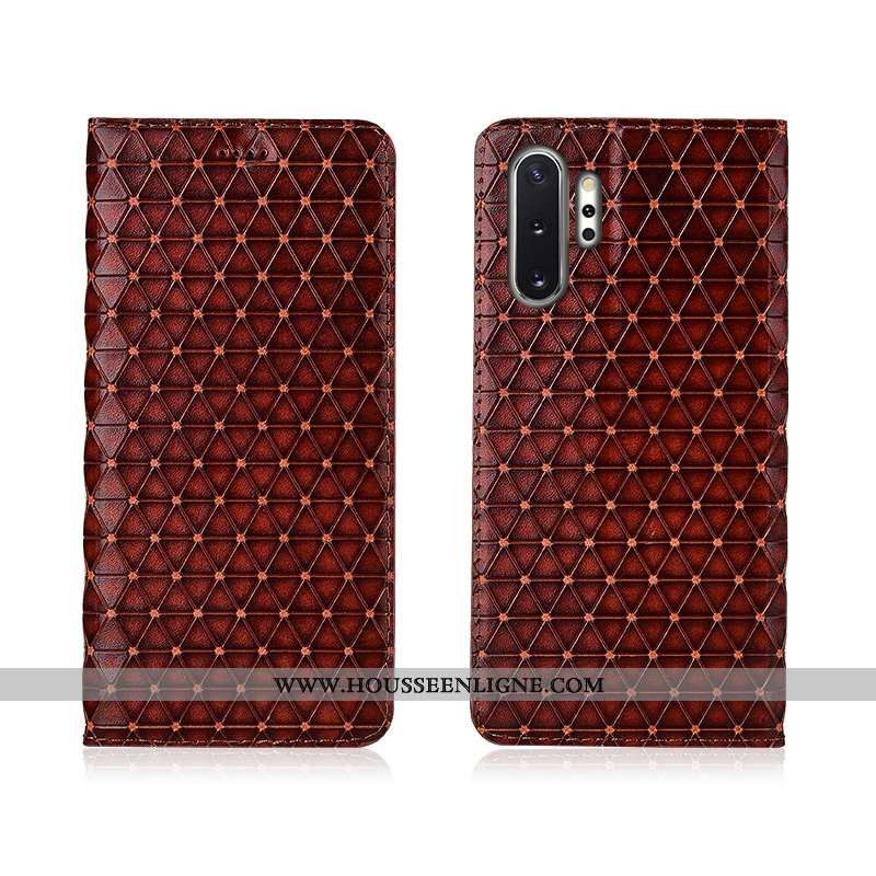 Coque Samsung Galaxy Note 10+ Cuir Fluide Doux Housse Étoile Téléphone Portable Nouveau Noir