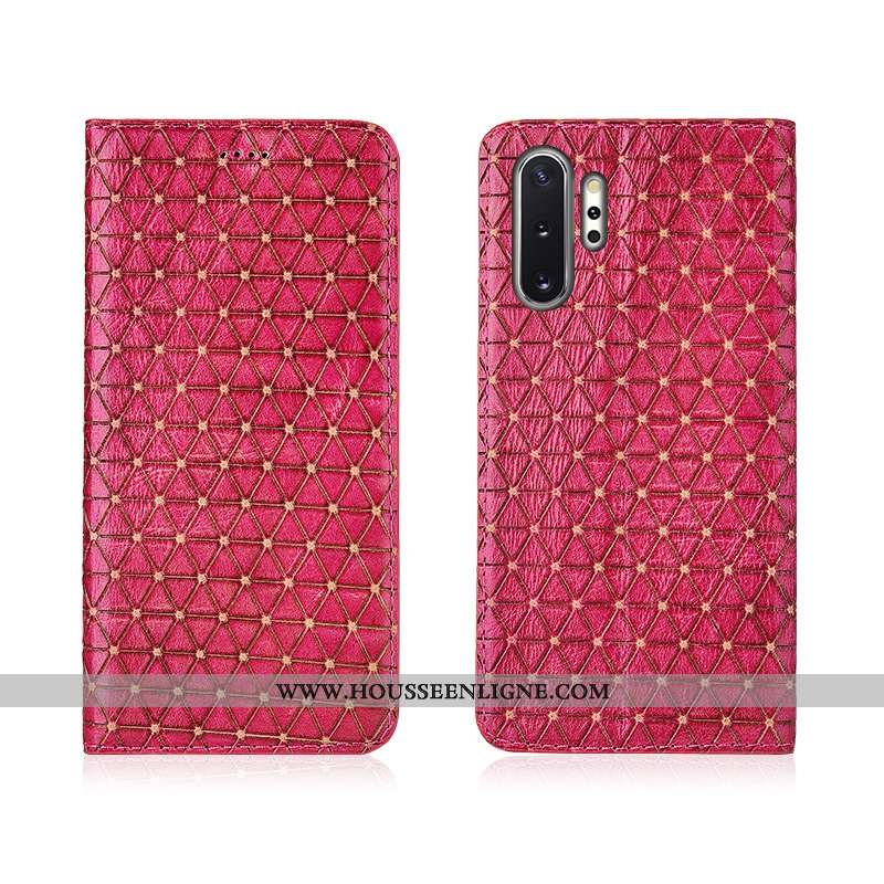 Coque Samsung Galaxy Note 10+ Cuir Fluide Doux Housse Étoile Téléphone Portable Nouveau Noir