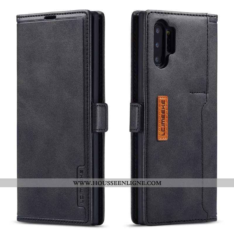 Coque Samsung Galaxy Note 10+ Cuir Véritable Étoile Tout Compris Étui Simple Membrane Marron