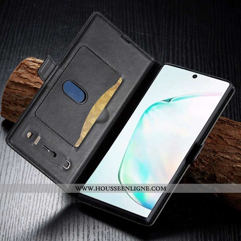 Coque Samsung Galaxy Note 10+ Cuir Véritable Étoile Tout Compris Étui Simple Membrane Marron