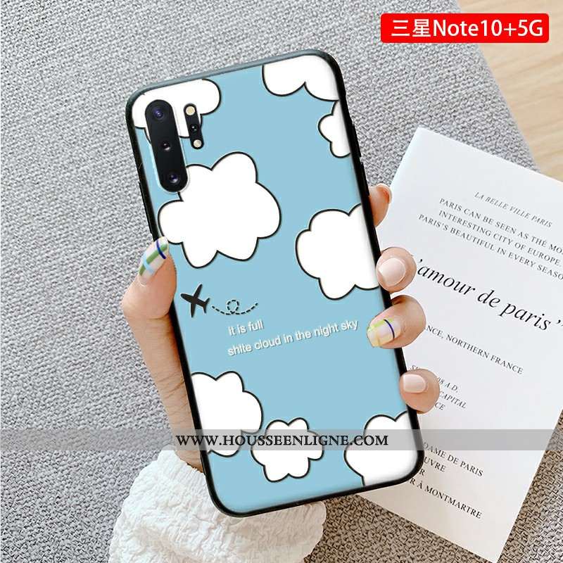 Coque Samsung Galaxy Note 10+ Délavé En Daim Gaufrage Téléphone Portable Dimensionnel Dessin Animé A