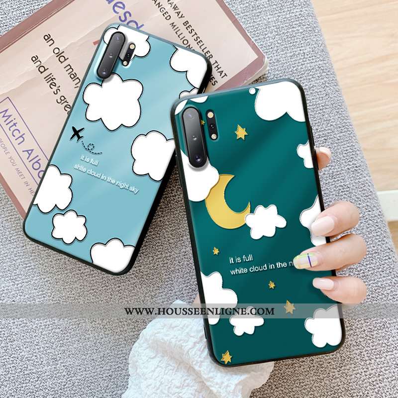 Coque Samsung Galaxy Note 10+ Délavé En Daim Gaufrage Téléphone Portable Dimensionnel Dessin Animé A