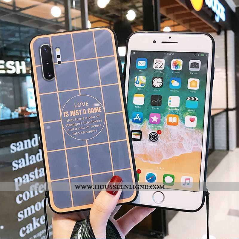 Coque Samsung Galaxy Note 10+ Fluide Doux Silicone Vent Créatif Miroir Plaid Verte