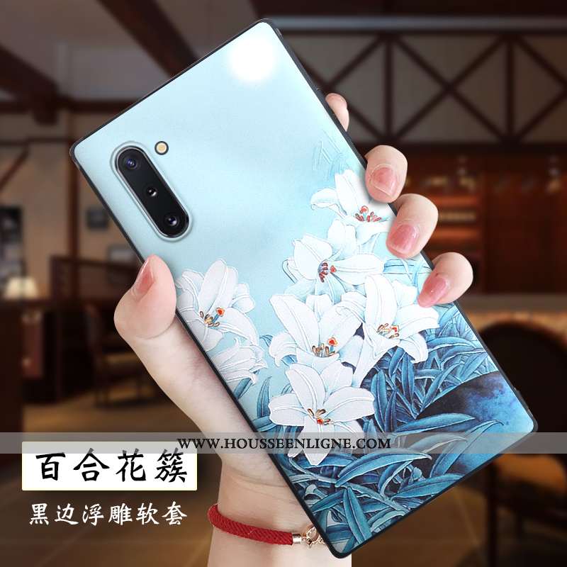 Coque Samsung Galaxy Note 10 Gaufrage Tendance Protection Tout Compris Blanc Légères Blanche