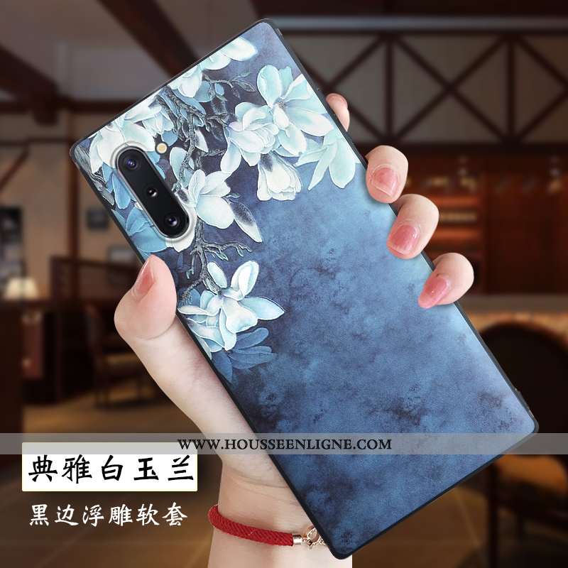 Coque Samsung Galaxy Note 10 Gaufrage Tendance Protection Tout Compris Blanc Légères Blanche