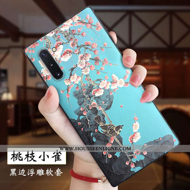 Coque Samsung Galaxy Note 10 Gaufrage Tendance Protection Tout Compris Blanc Légères Blanche