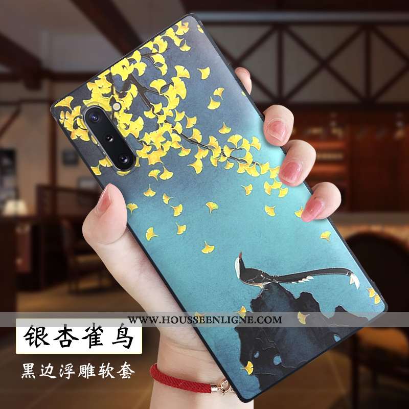 Coque Samsung Galaxy Note 10 Gaufrage Tendance Protection Tout Compris Blanc Légères Blanche