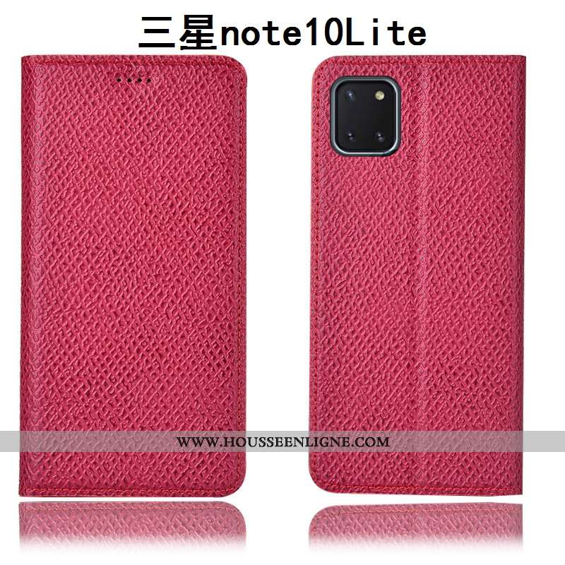 Coque Samsung Galaxy Note 10 Lite Cuir Véritable Modèle Fleurie Étui Incassable Tout Compris Housse 