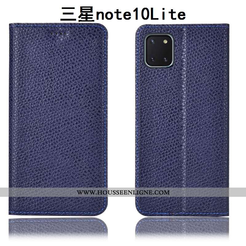 Coque Samsung Galaxy Note 10 Lite Cuir Véritable Modèle Fleurie Étui Incassable Tout Compris Housse 