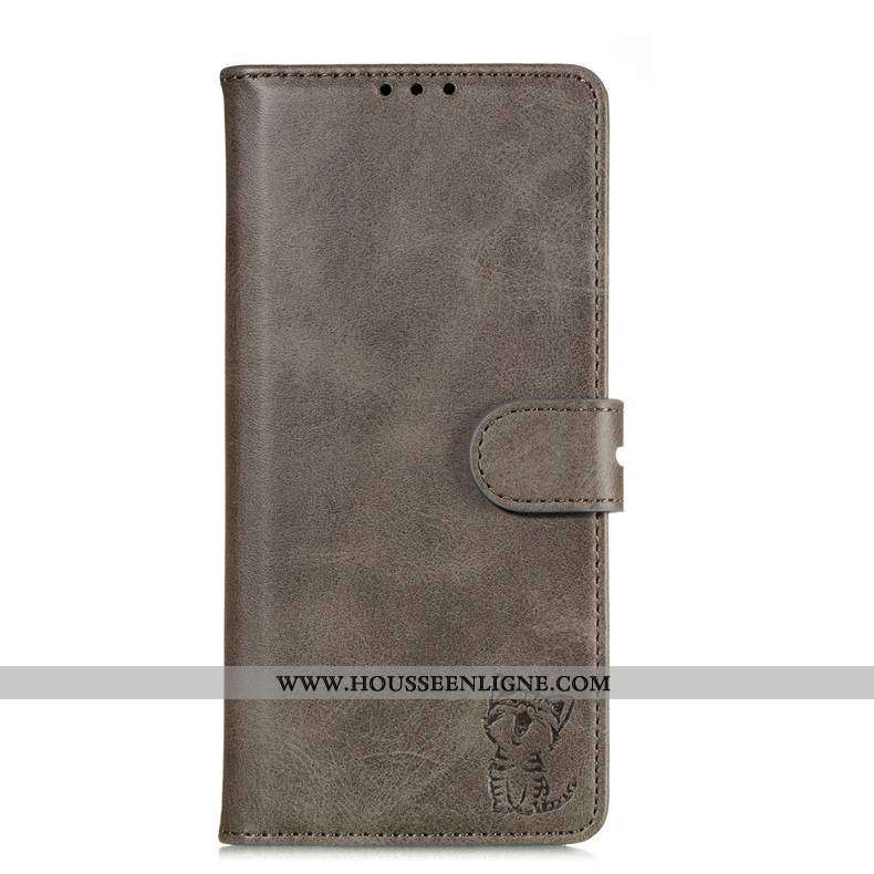Coque Samsung Galaxy Note 10 Lite Dessin Animé Cuir Étoile Housse Tout Compris Étui Incassable Gris