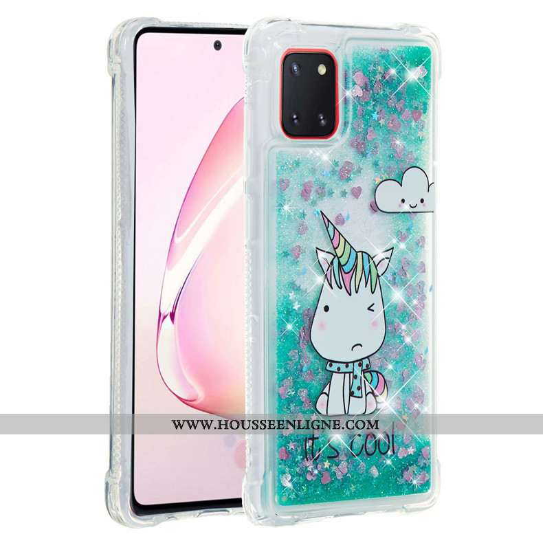 Coque Samsung Galaxy Note 10 Lite Fluide Doux Rose Étui Rouge Étoile Téléphone Portable