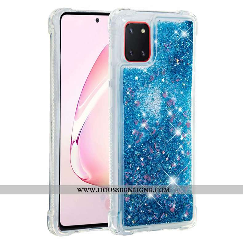 Coque Samsung Galaxy Note 10 Lite Fluide Doux Rose Étui Rouge Étoile Téléphone Portable