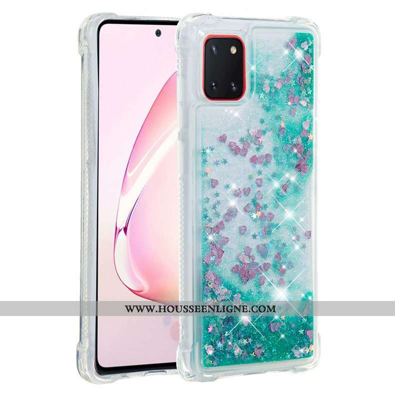 Coque Samsung Galaxy Note 10 Lite Fluide Doux Rose Étui Rouge Étoile Téléphone Portable