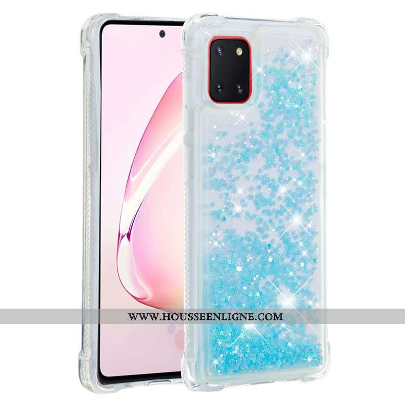 Coque Samsung Galaxy Note 10 Lite Fluide Doux Rose Étui Rouge Étoile Téléphone Portable
