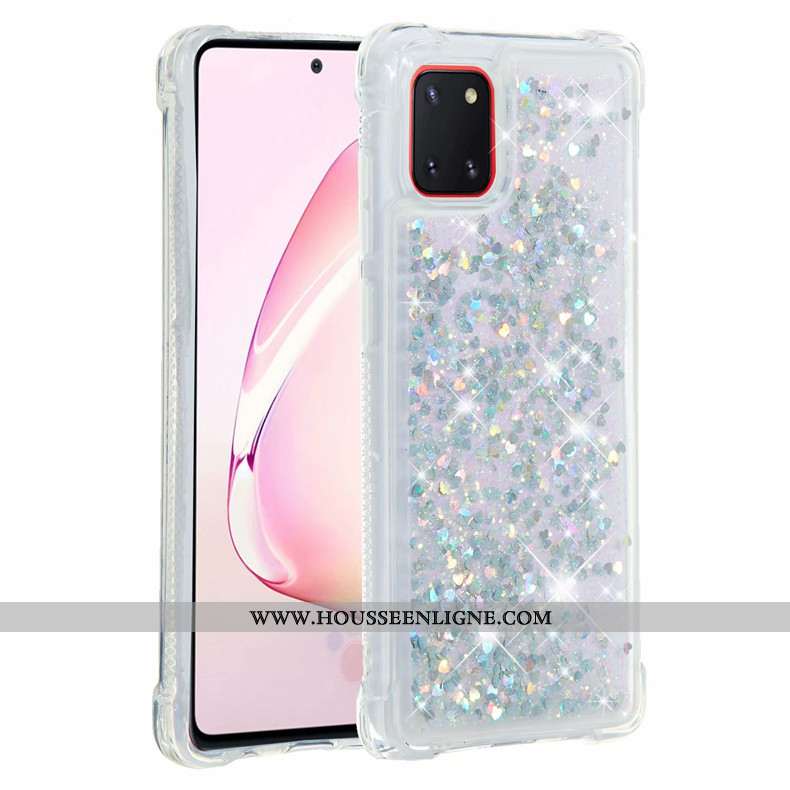 Coque Samsung Galaxy Note 10 Lite Fluide Doux Rose Étui Rouge Étoile Téléphone Portable