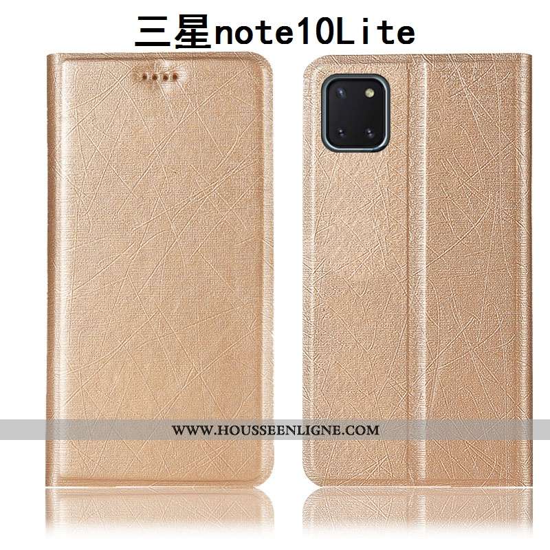 Coque Samsung Galaxy Note 10 Lite Modèle Fleurie Protection Incassable Étui Noir Étoile Soie