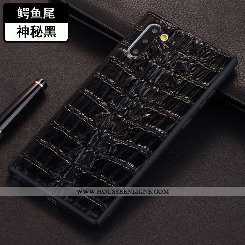 Coque Samsung Galaxy Note 10 Modèle Fleurie Protection Étui Étoile Vert Crocodile Verte