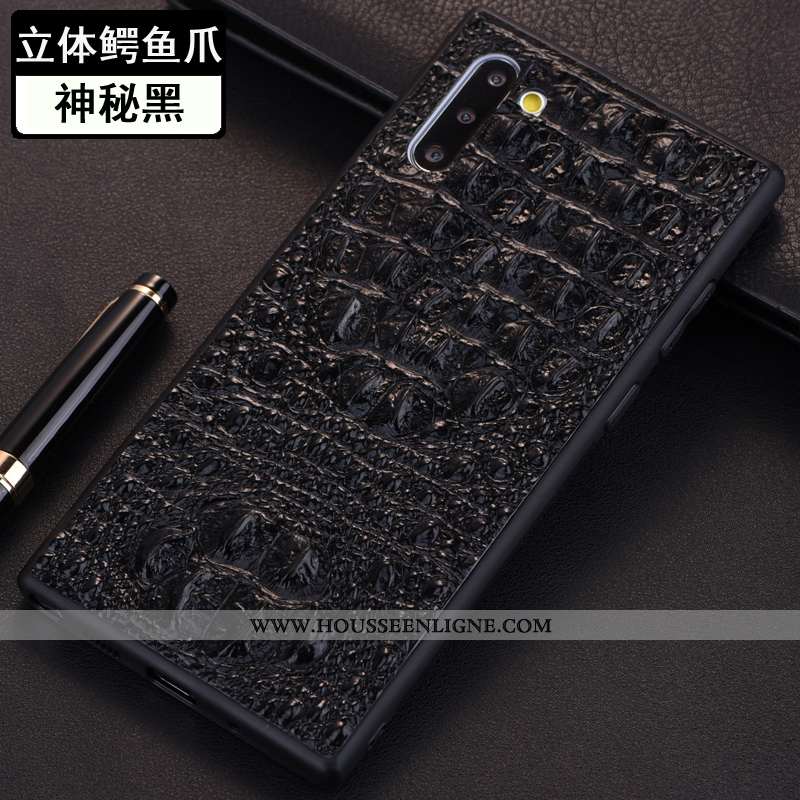 Coque Samsung Galaxy Note 10 Modèle Fleurie Protection Étui Étoile Vert Crocodile Verte