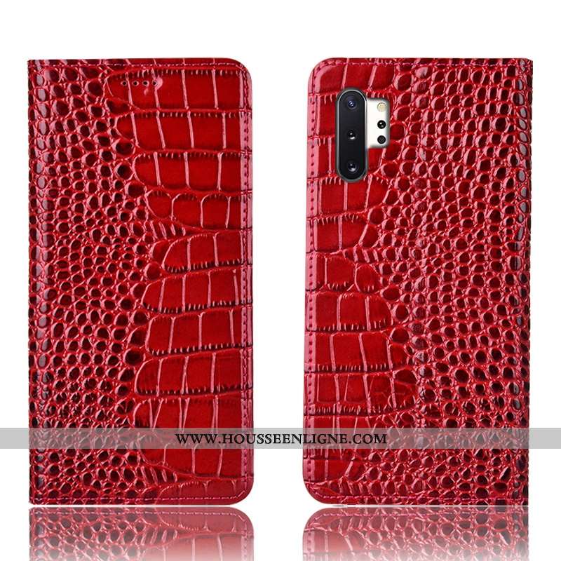 Coque Samsung Galaxy Note 10+ Protection Cuir Véritable Téléphone Portable Crocodile Tout Compris Ma