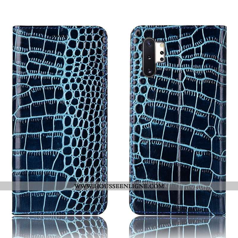 Coque Samsung Galaxy Note 10+ Protection Cuir Véritable Téléphone Portable Crocodile Tout Compris Ma