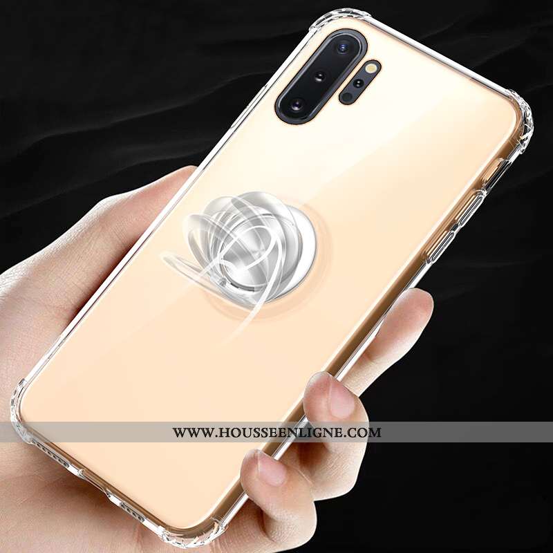 Coque Samsung Galaxy Note 10+ Protection Fluide Doux Étui Incassable Invisible Support Bleu