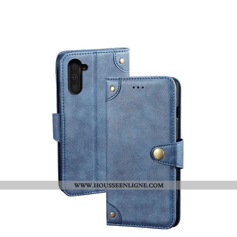 Coque Samsung Galaxy Note 10 Protection Vintage Étoile Vin Rouge Étui Portefeuille Cuir Bordeaux