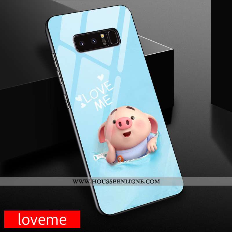 Coque Samsung Galaxy Note 8 Charmant Mode Simple Bleu Téléphone Portable Incassable