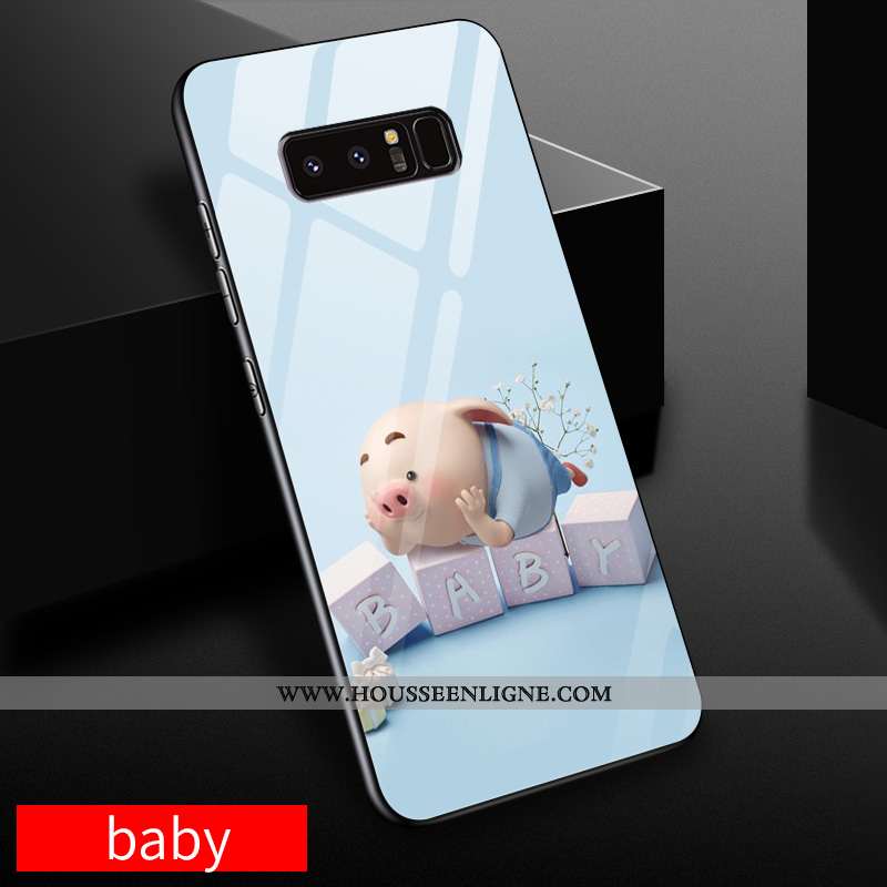 Coque Samsung Galaxy Note 8 Charmant Mode Simple Bleu Téléphone Portable Incassable