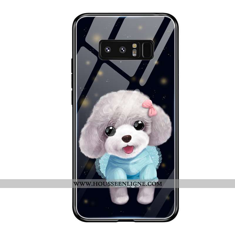 Coque Samsung Galaxy Note 8 Charmant Tendance Noir Étui Tempérer Fluide Doux Téléphone Portable