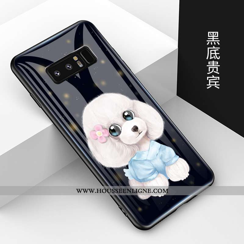 Coque Samsung Galaxy Note 8 Charmant Tendance Noir Étui Tempérer Fluide Doux Téléphone Portable