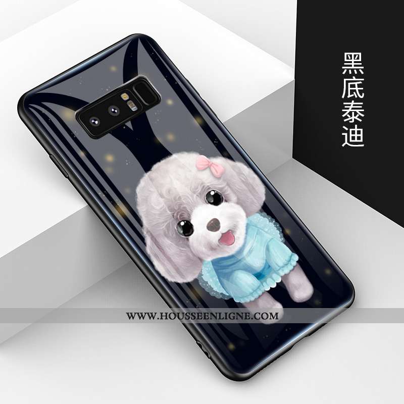 Coque Samsung Galaxy Note 8 Charmant Tendance Noir Étui Tempérer Fluide Doux Téléphone Portable