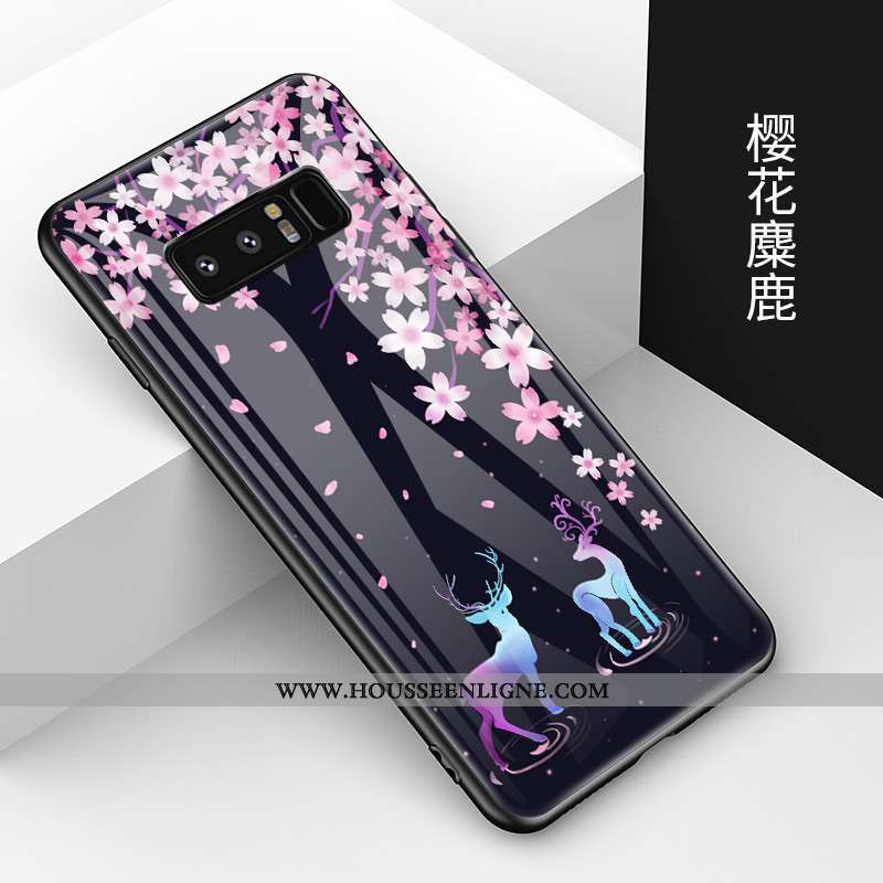 Coque Samsung Galaxy Note 8 Charmant Tendance Noir Étui Tempérer Fluide Doux Téléphone Portable