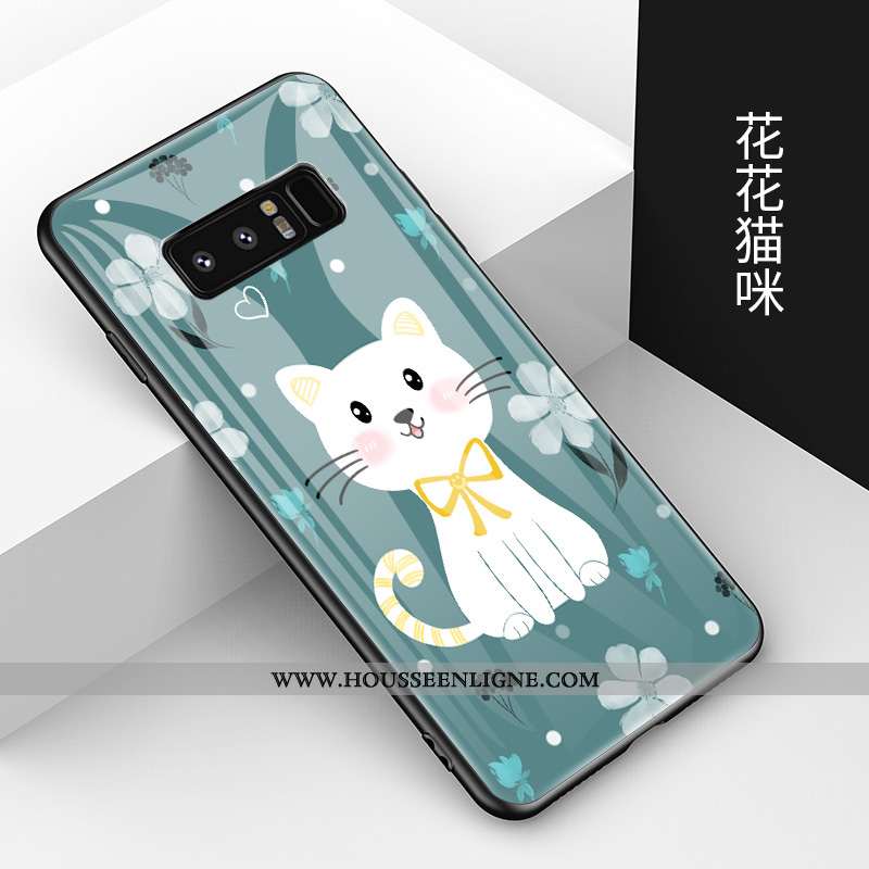 Coque Samsung Galaxy Note 8 Charmant Tendance Noir Étui Tempérer Fluide Doux Téléphone Portable