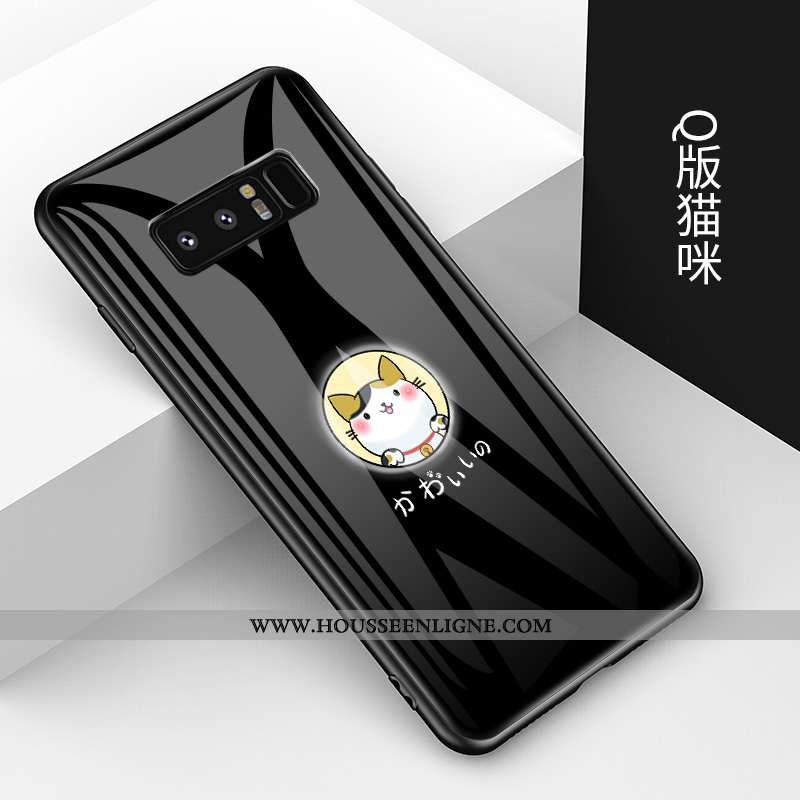 Coque Samsung Galaxy Note 8 Charmant Tendance Noir Étui Tempérer Fluide Doux Téléphone Portable