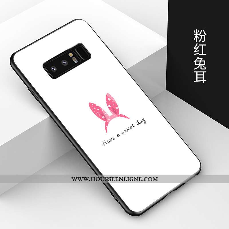 Coque Samsung Galaxy Note 8 Charmant Tendance Noir Étui Tempérer Fluide Doux Téléphone Portable