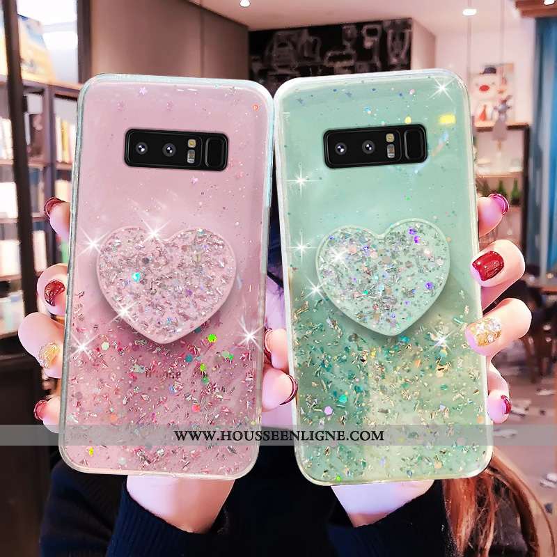 Coque Samsung Galaxy Note 8 Personnalité Créatif Amoureux Frais Téléphone Portable Fluide Doux Verte