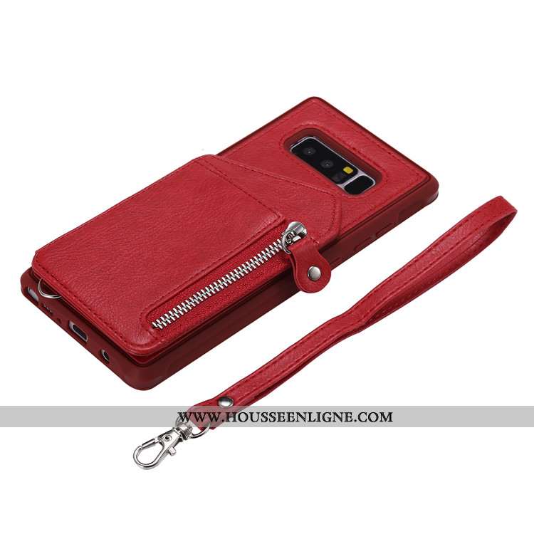 Coque Samsung Galaxy Note 8 Protection Portefeuille Étoile Bleu Marin Téléphone Portable Clamshell C