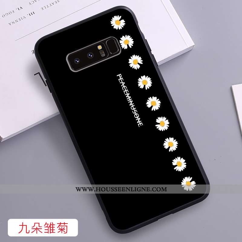Coque Samsung Galaxy Note 8 Silicone Délavé En Daim Téléphone Portable Personnalité Noir Incassable